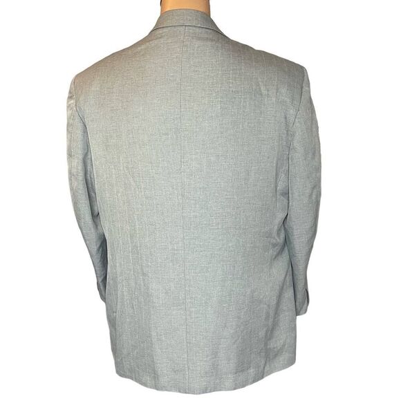 Porta Bella Suit Jacket Blazer 46R Mens Gray 3 Button Sports Coat Notch Collar - Picture 3 of 10
